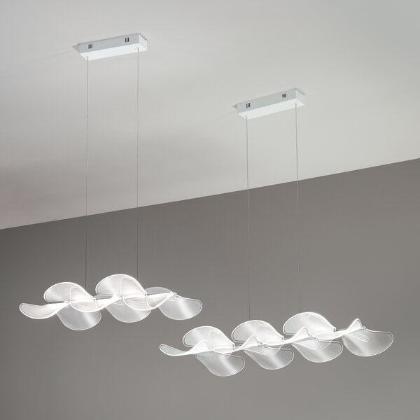 Fabas 3626-46-102 Sylvie, závěsné svítidlo z bílého metakrylátu, LED 30W 3000K, délka 58cm
