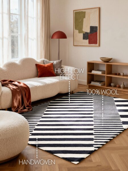 Koberec Elle Decoratio Stryve černý / bílý