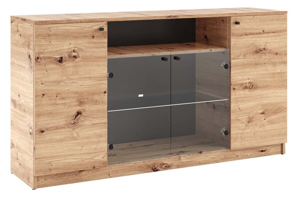 Prosklená komoda GIDOEN - dub artisan