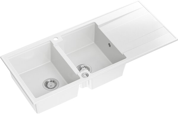 Quadron Evan dřez graniteq 116x50 cm bílá HQE11650U1_BS_P2O
