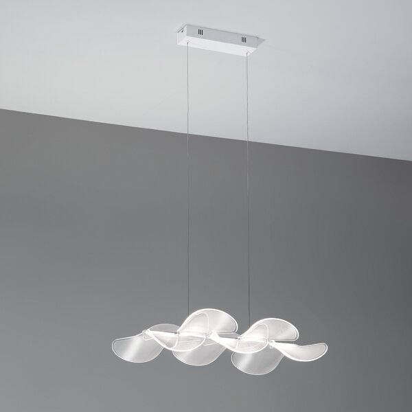 Fabas 3626-46-102 Sylvie, závěsné svítidlo z bílého metakrylátu, LED 30W 3000K, délka 58cm