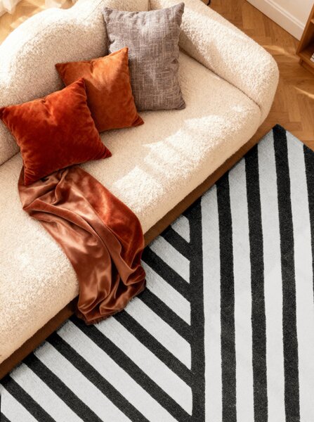 Koberec Elle Decoration Stryve bílý / černý