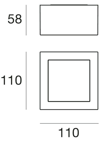 Linea Light 8227 Box_SQ, bílé stropní svítidlo 7W LED 3000K, 11x11cm