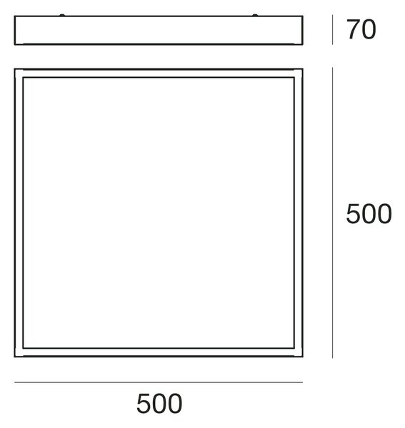 Linea Light 8233 Box_SQ, bílé stropní svítidlo 43W LED 3000K, 50x50cm