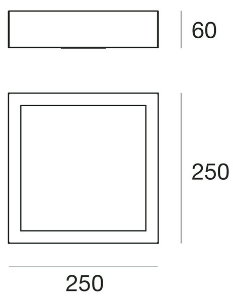 Linea Light 8229 Box_SQ, bílé stropní svítidlo 17W LED 3000K, 25x25cm