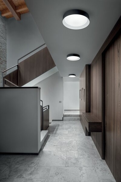 Linea Light 8286 Crew_2, stropní svítidlo s bílo-měděným límcem, 12W LED 3000K, prům. 26cm