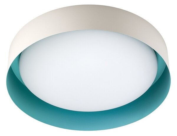 Linea Light 8289 Crew_2, stropní svítidlo s béžovo-modrým límcem, 12W LED 3000K, prům. 26cm