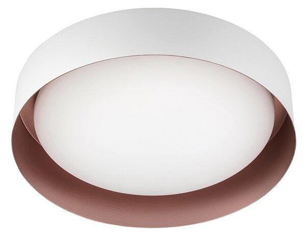 Linea Light 8286 Crew_2, stropní svítidlo s bílo-měděným límcem, 12W LED 3000K, prům. 26cm
