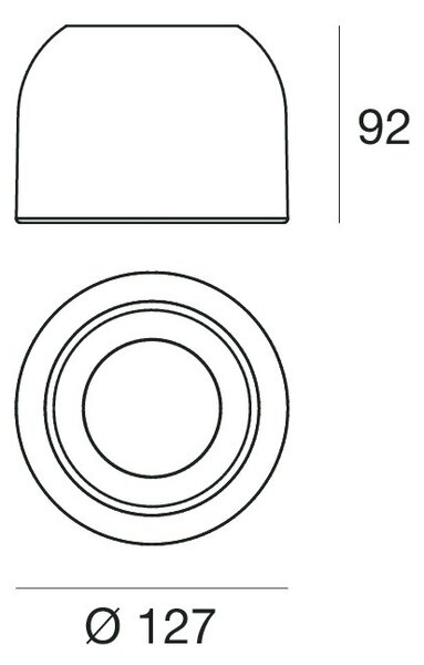 Linea Light 8472 Outlook_S, minimalistické stropní svítidlo, 11W LED 3000K, prům. 12,7cm