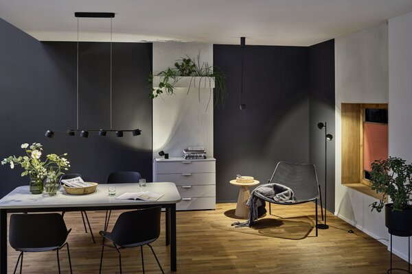 Paulmann 79775 Puric Pane, moderní stojací lampa s nastavitelnými reflektory, 2x6,5 LED 2700K tříkrokové stmívání, výška 145cm