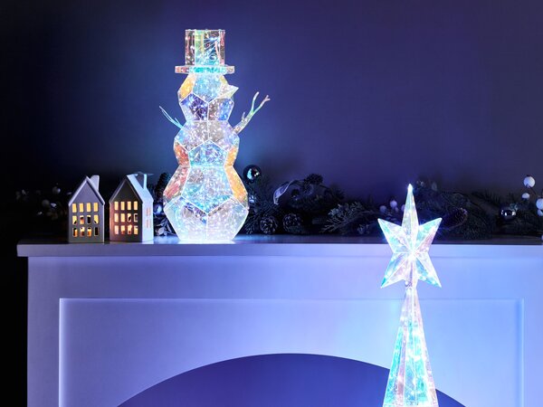 Vánoční dekorace LED ARCTICA Sněhulák 43 cm Pestrá