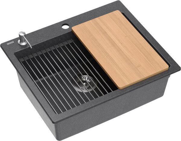 Quadron Kurt 110 dřez graniteq 59.5x50 cm černá HCQK5052CZK