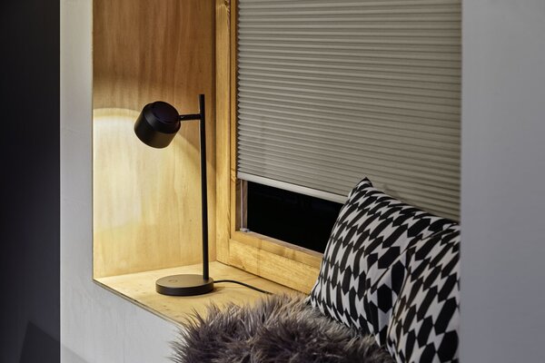 Paulmann 79777 Puric Pane, moderní stolní lampa s nastavitelnými reflektory, 1x5,5 LED 2700K tříkrokové stmívání, výška 40cm