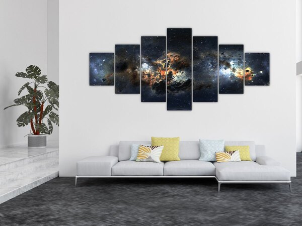 Obraz - Vesmír s mlhovinou (210x100 cm)