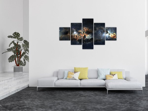 Obraz - Vesmír s mlhovinou (125x70 cm)