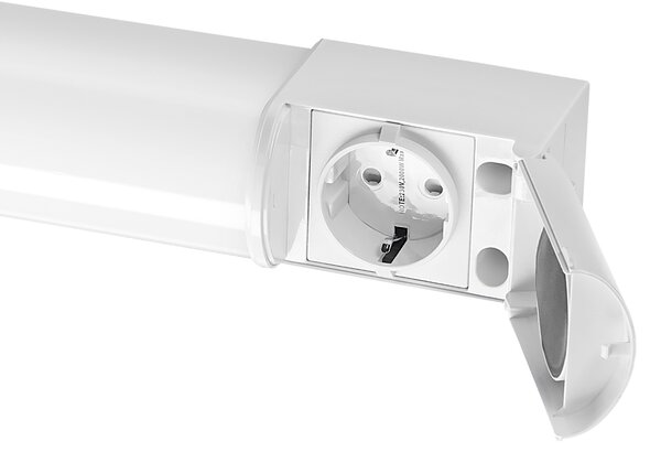 Schrack Verra, nástěnné svítidlo nad zrcadlo do koupeny s vypínačem a zásuvkou, 15W LED 3000K, délka 68cm, IP44