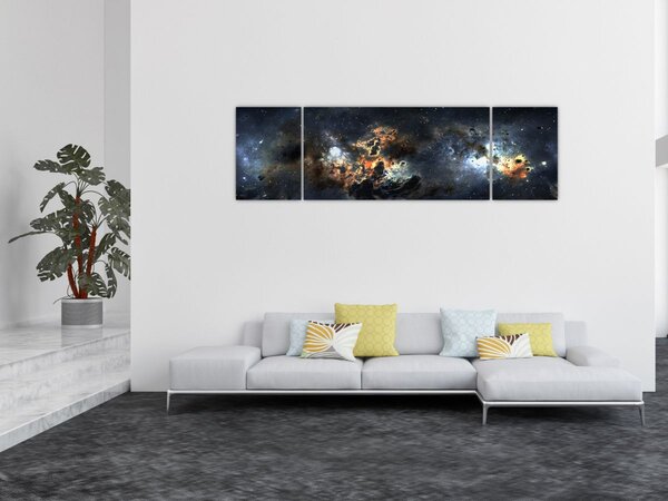 Obraz - Vesmír s mlhovinou (170x50 cm)
