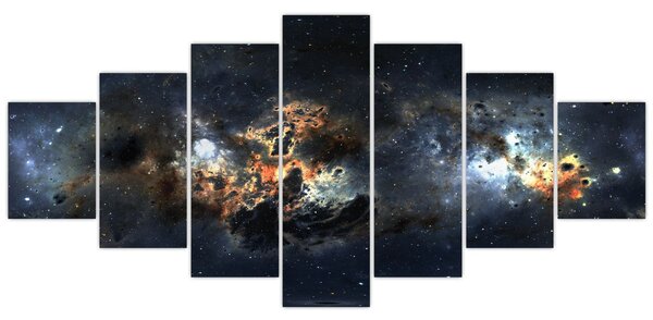 Obraz - Vesmír s mlhovinou (210x100 cm)