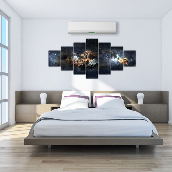 Obraz - Vesmír s mlhovinou (210x100 cm)