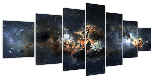 Obraz - Vesmír s mlhovinou (210x100 cm)
