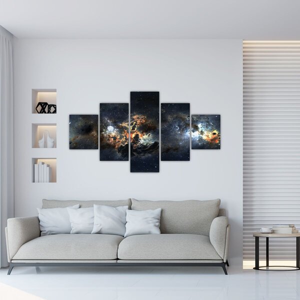 Obraz - Vesmír s mlhovinou (125x70 cm)