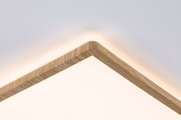 Paulmann 71030 Atria Shine, stropní svítidlo s korónou, 16W LED 3000K, 29,3x29,3cm, dřevěný vzhled, IP44