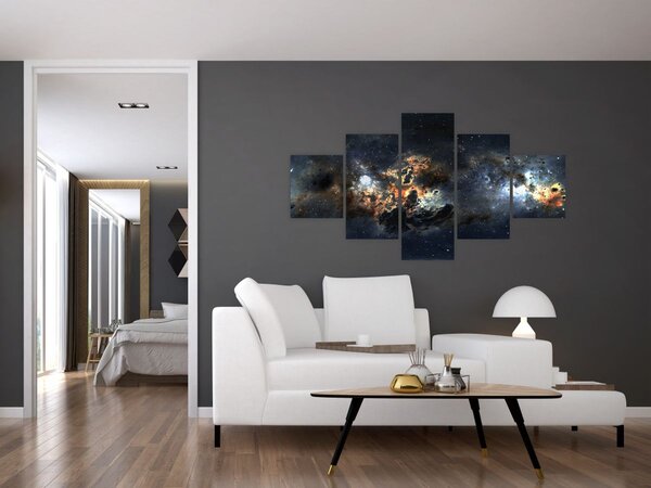 Obraz - Vesmír s mlhovinou (125x70 cm)