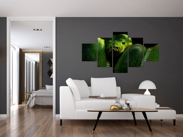 Obraz - Zelený had (125x70 cm)