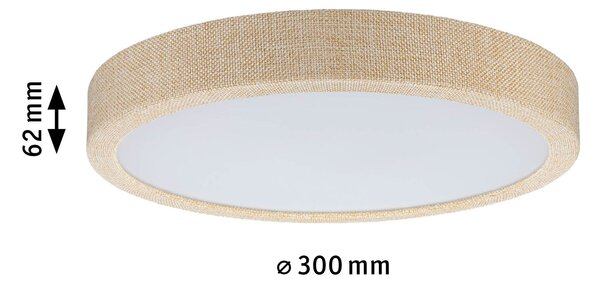 Paulmann 71052 Cosara, textilní stropní svítidlo s korónou, 15W LED 3000K, průměr 30cm, béžová, IP44