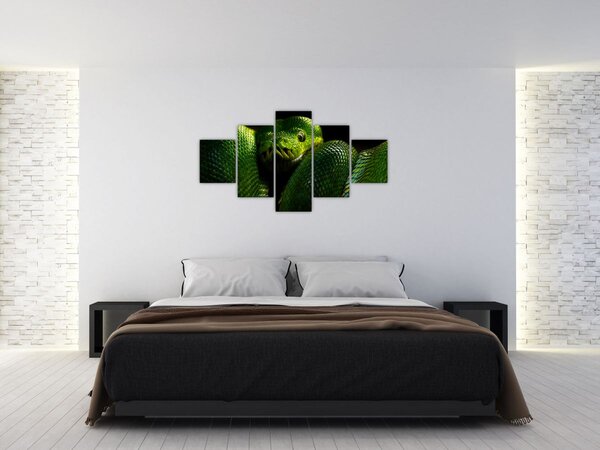 Obraz - Zelený had (125x70 cm)