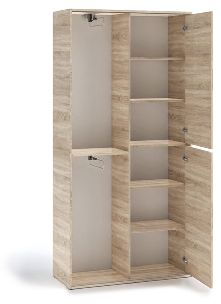 Šatní skříň se zrcadlem 100 cm AUREVIA - dub sonoma