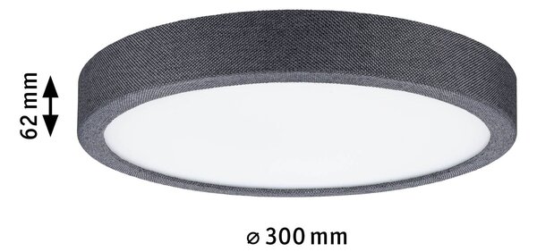 Paulmann 71053 Cosara, textilní stropní svítidlo s korónou, 15W LED 3000K, průměr 30cm, tmavě šedá, IP44
