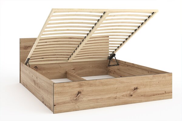 Manželská postel s úložným prostorem 160X200 NAIRI - dub artisan