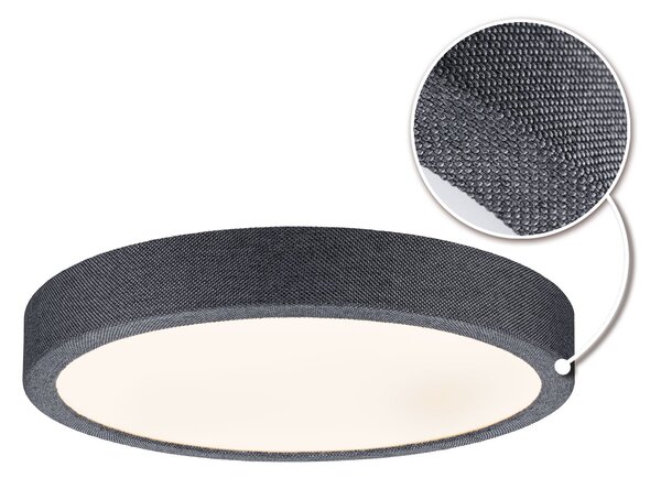 Paulmann 71053 Cosara, textilní stropní svítidlo s korónou, 15W LED 3000K, průměr 30cm, tmavě šedá, IP44
