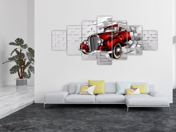 Obraz - Červené auto (210x100 cm)