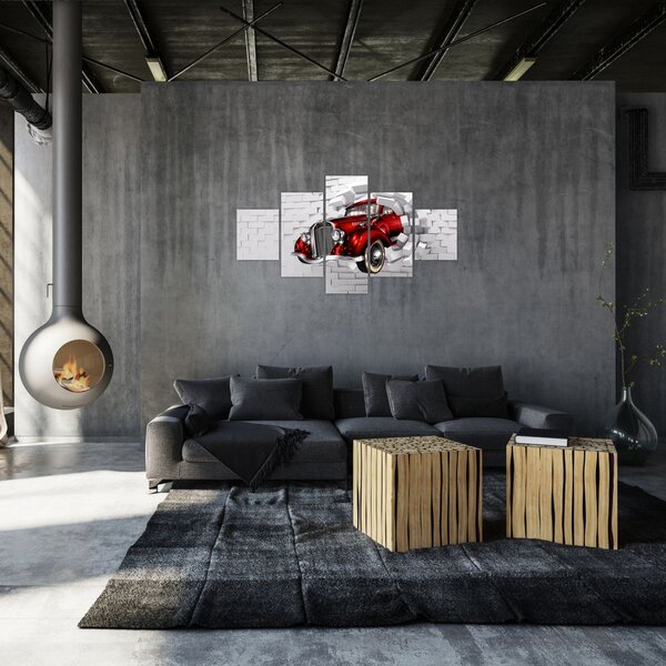 Obraz - Červené auto (125x70 cm)