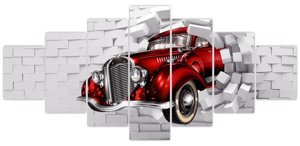 Obraz - Červené auto (210x100 cm)