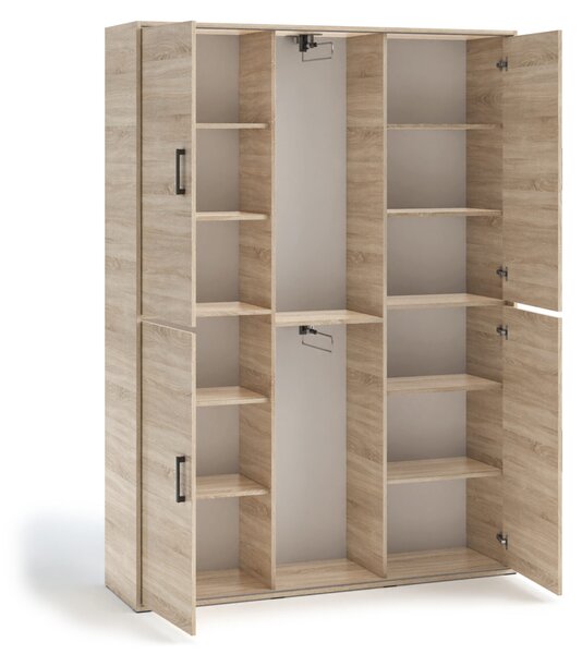 Prostorná šatní skříň se zrcadlem 150 cm AUREVIA - dub sonoma