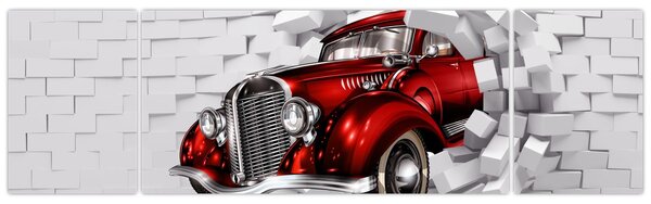Obraz - Červené auto (170x50 cm)
