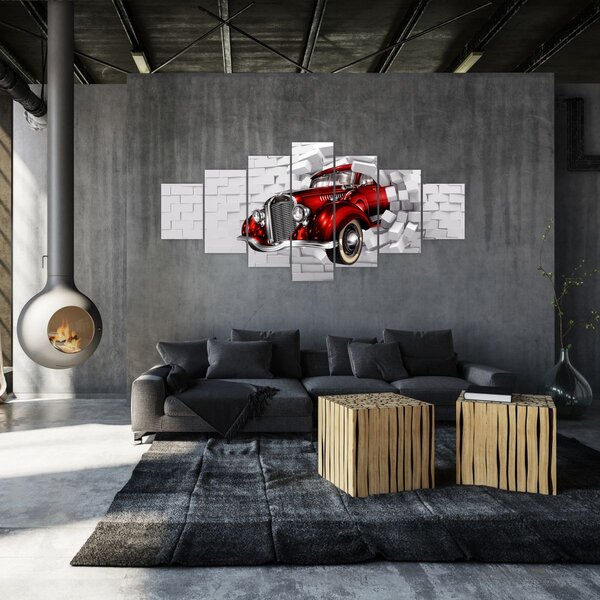 Obraz - Červené auto (210x100 cm)