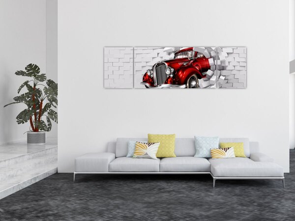Obraz - Červené auto (170x50 cm)