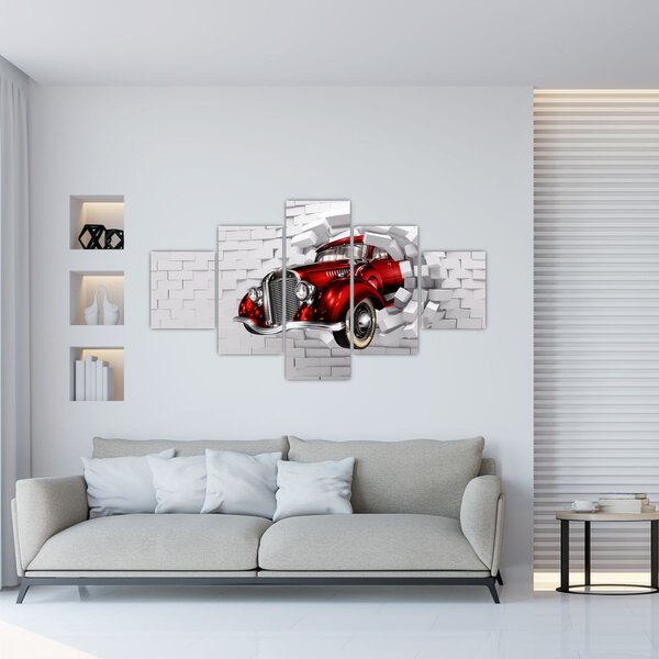 Obraz - Červené auto (125x70 cm)