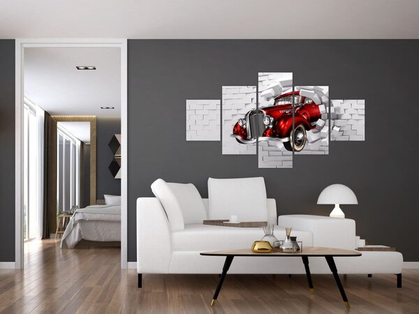 Obraz - Červené auto (125x70 cm)