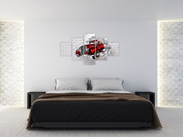 Obraz - Červené auto (125x70 cm)