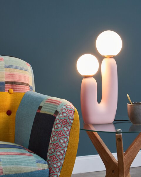 Stolní lampa TULUN Pastelově růžová