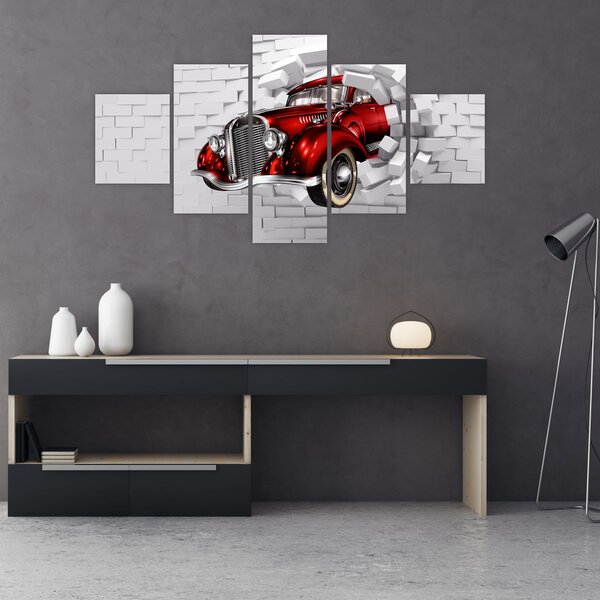 Obraz - Červené auto (125x70 cm)