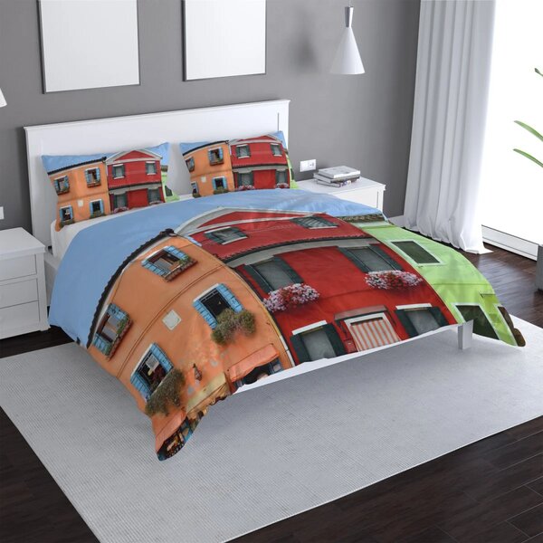 Sablio Povlečení Domky - 140x200 / 90x70