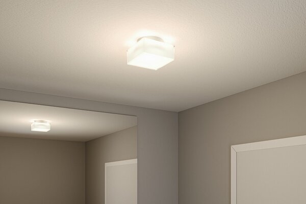 Paulmann 71082 Maro, bílé stropní svítidlo 6,8W LED 3000K, 15,5x15,5cm, IP44