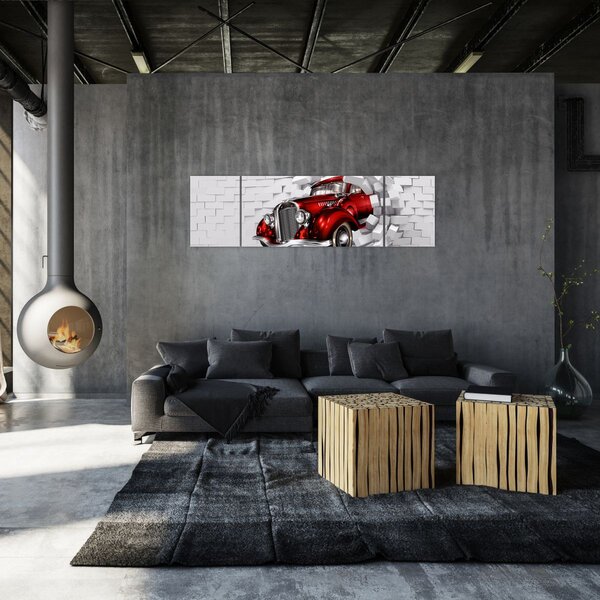Obraz - Červené auto (170x50 cm)