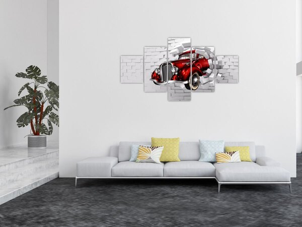 Obraz - Červené auto (125x70 cm)